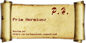 Prim Hermiusz névjegykártya